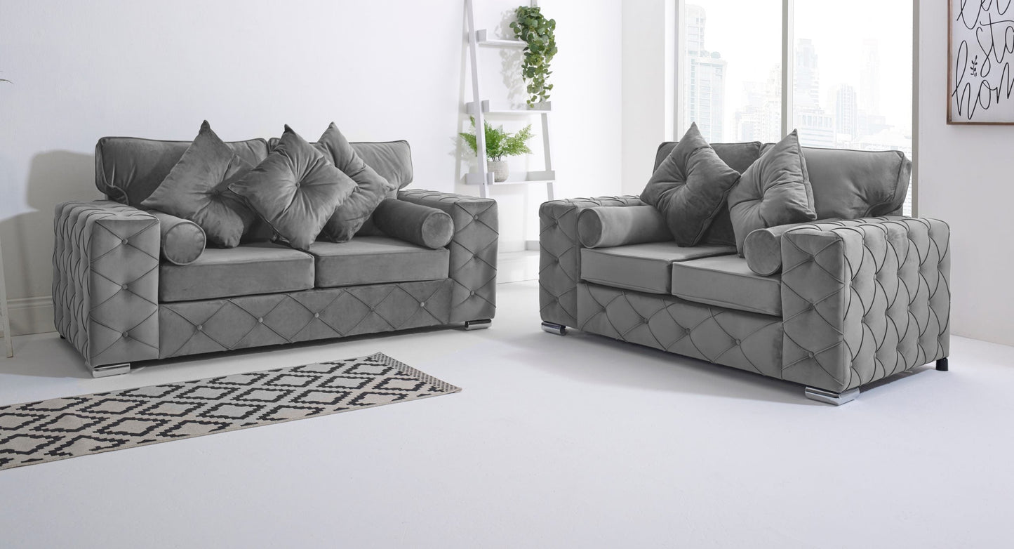 Milton 3+2 Fullback + Bolster / Buttoned Cushions - Sofa Scape UK