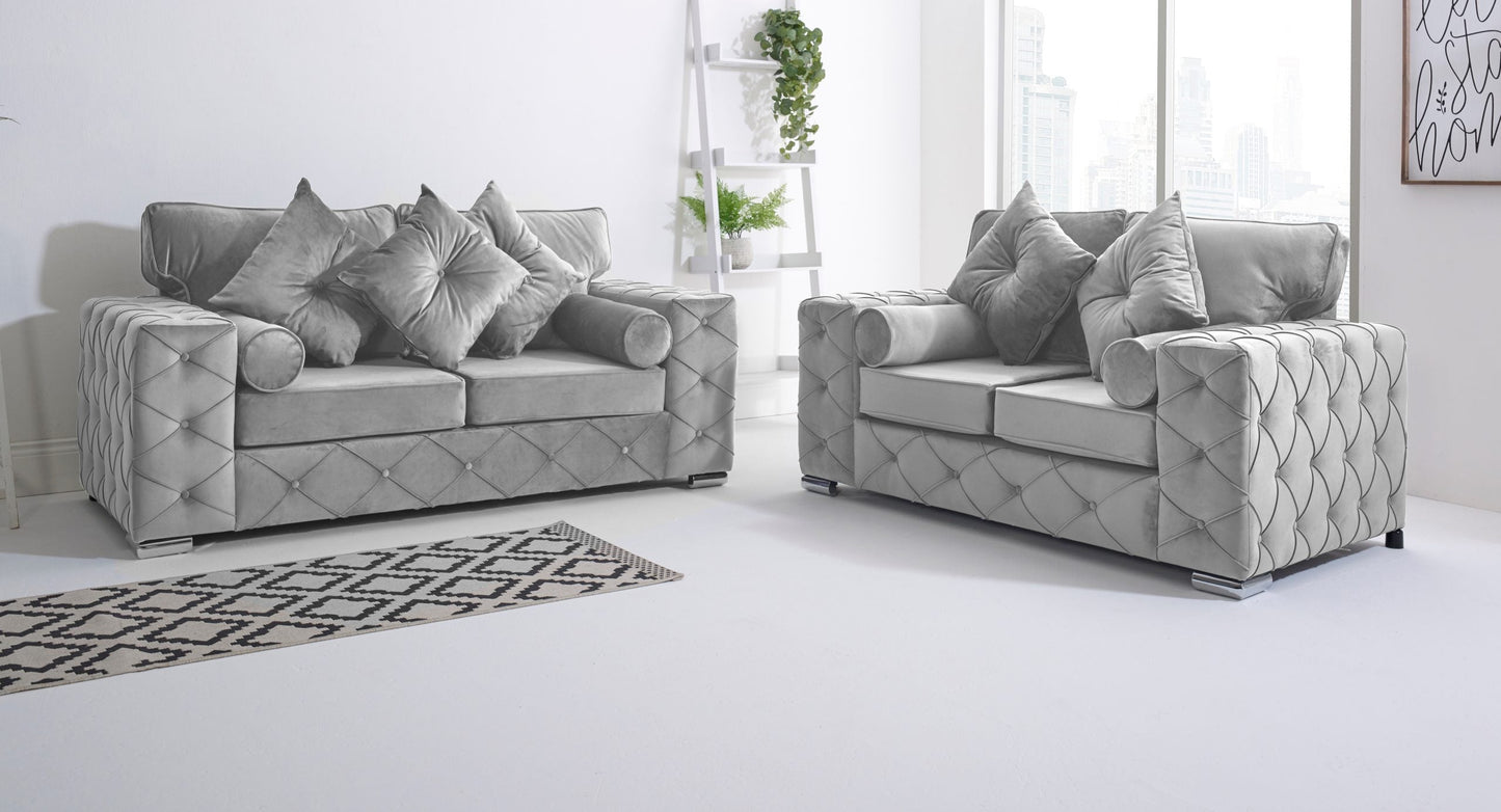 Milton 3+2 Fullback + Bolster / Buttoned Cushions - Sofa Scape UK