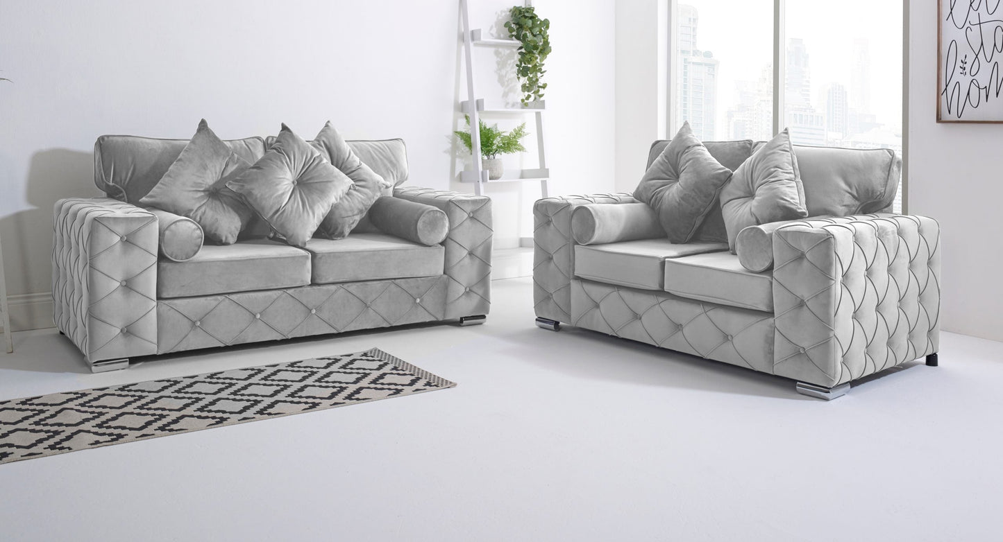 Milton 3+2 Fullback + Bolster / Buttoned Cushions - Sofa Scape UK