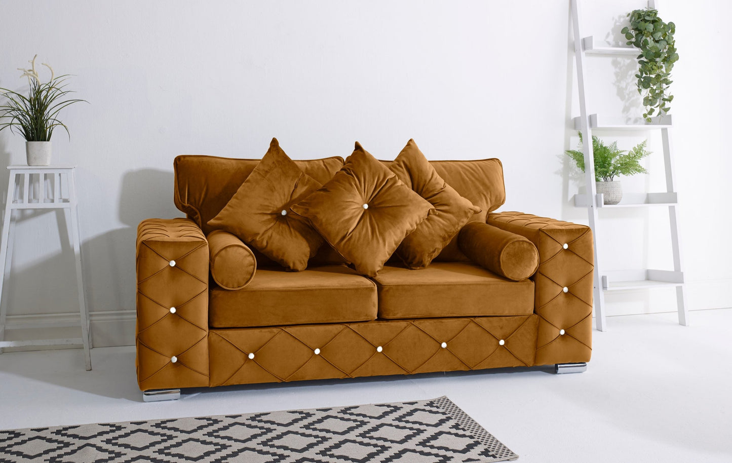 Milton 3+2 Fullback + Diamonds + Bolster / Buttoned Cushions - Sofa Scape UK