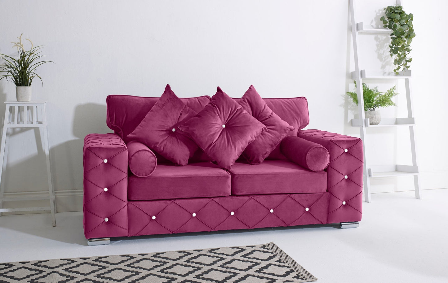 Milton 3+2 Fullback + Diamonds + Bolster / Buttoned Cushions - Sofa Scape UK
