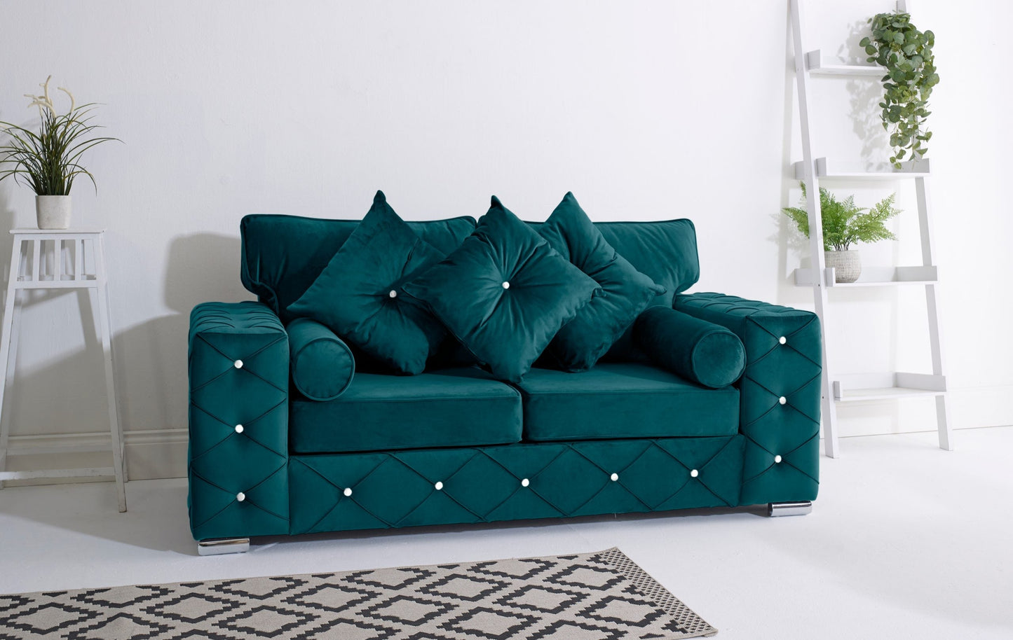 Milton 3+2 Fullback + Diamonds + Bolster / Buttoned Cushions - Sofa Scape UK