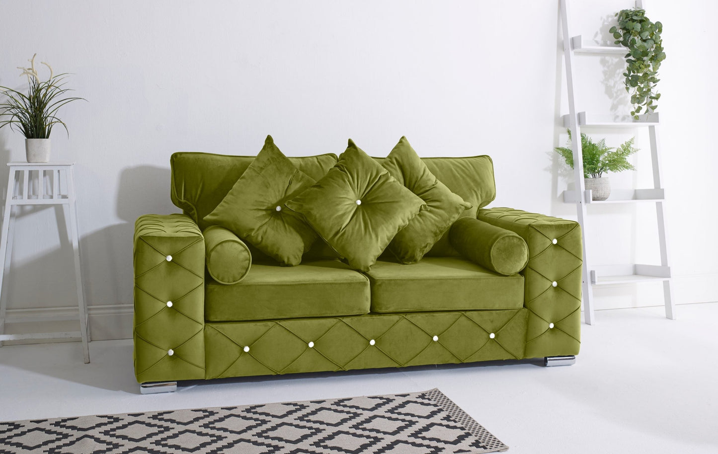 Milton 3+2 Fullback + Diamonds + Bolster / Buttoned Cushions - Sofa Scape UK