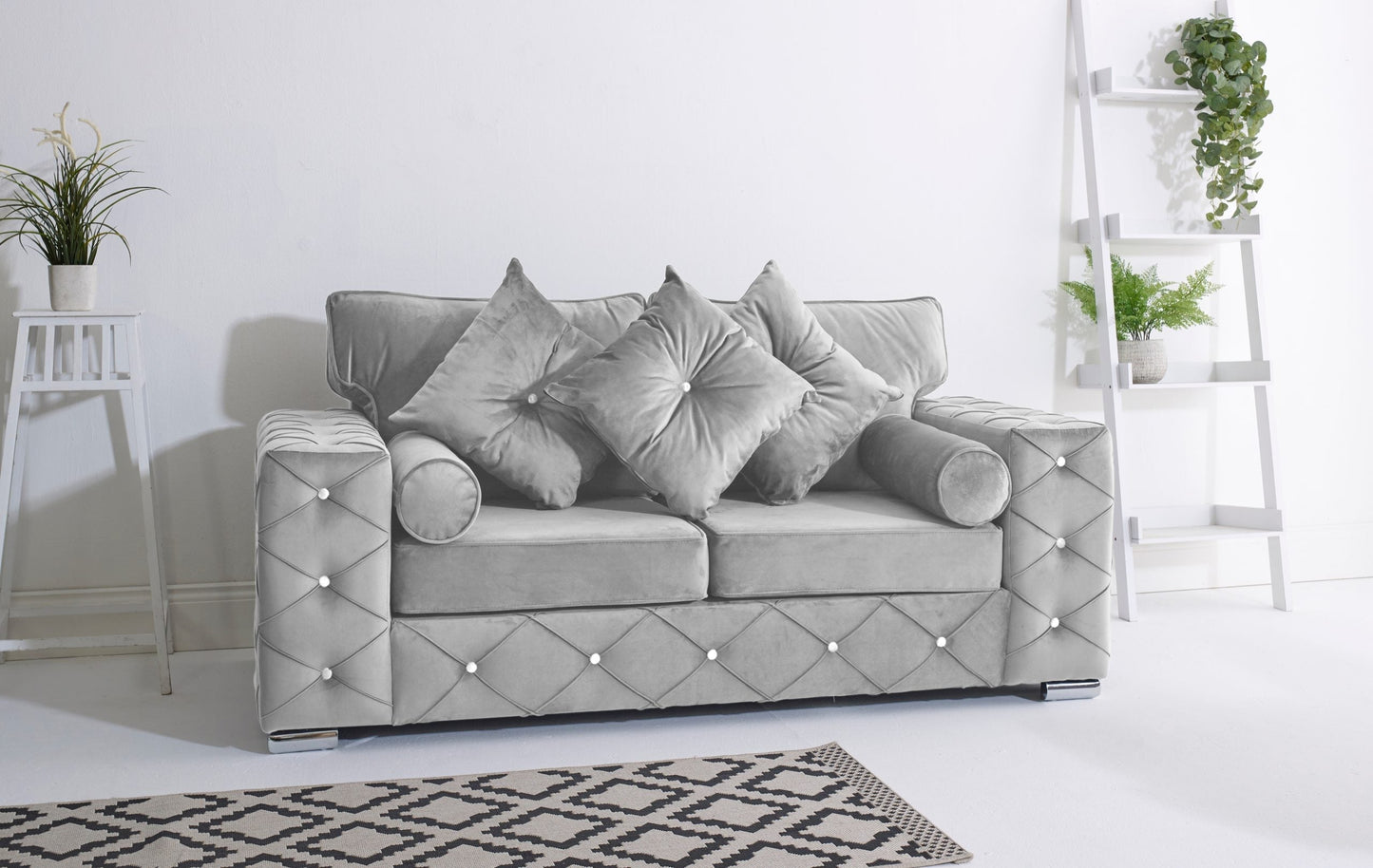 Milton 3+2 Fullback + Diamonds + Bolster / Buttoned Cushions - Sofa Scape UK
