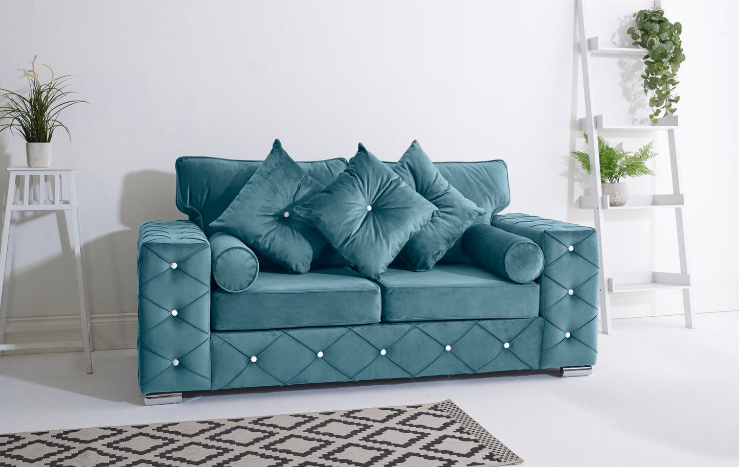 Milton 3+2 Fullback + Diamonds + Bolster / Buttoned Cushions - Sofa Scape UK