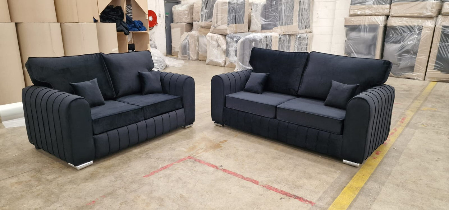 3+2 Lilly - Black Fullback - Sofa Scape UK