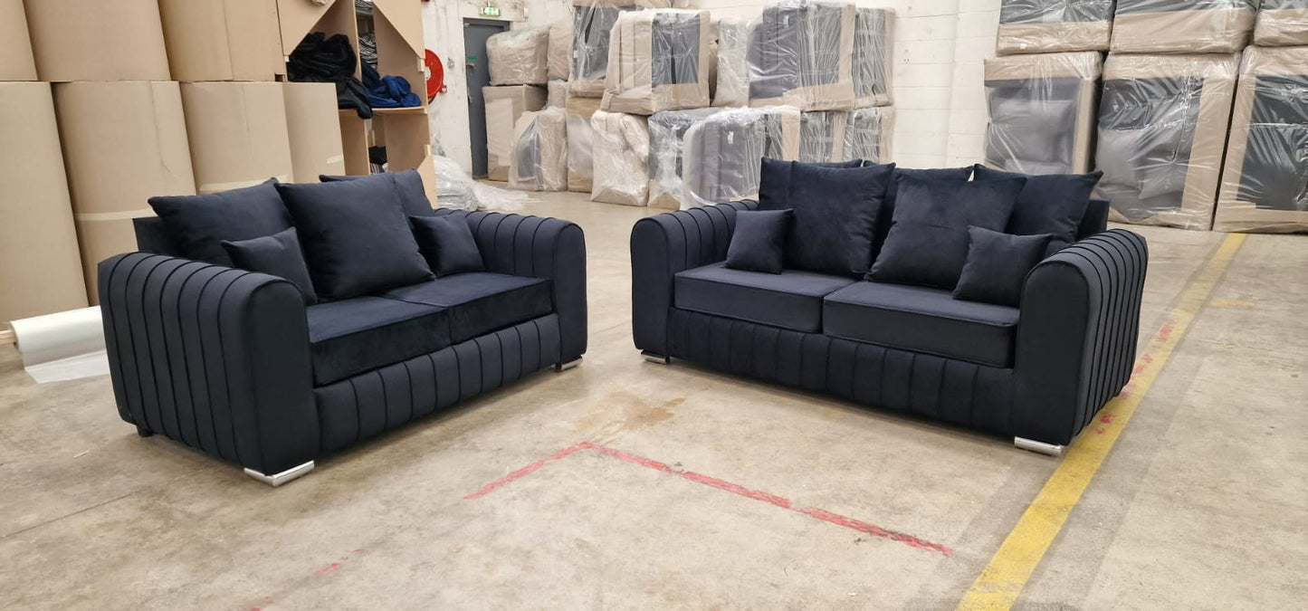 3+2 Lilly - Black Scatterback - Sofa Scape UK