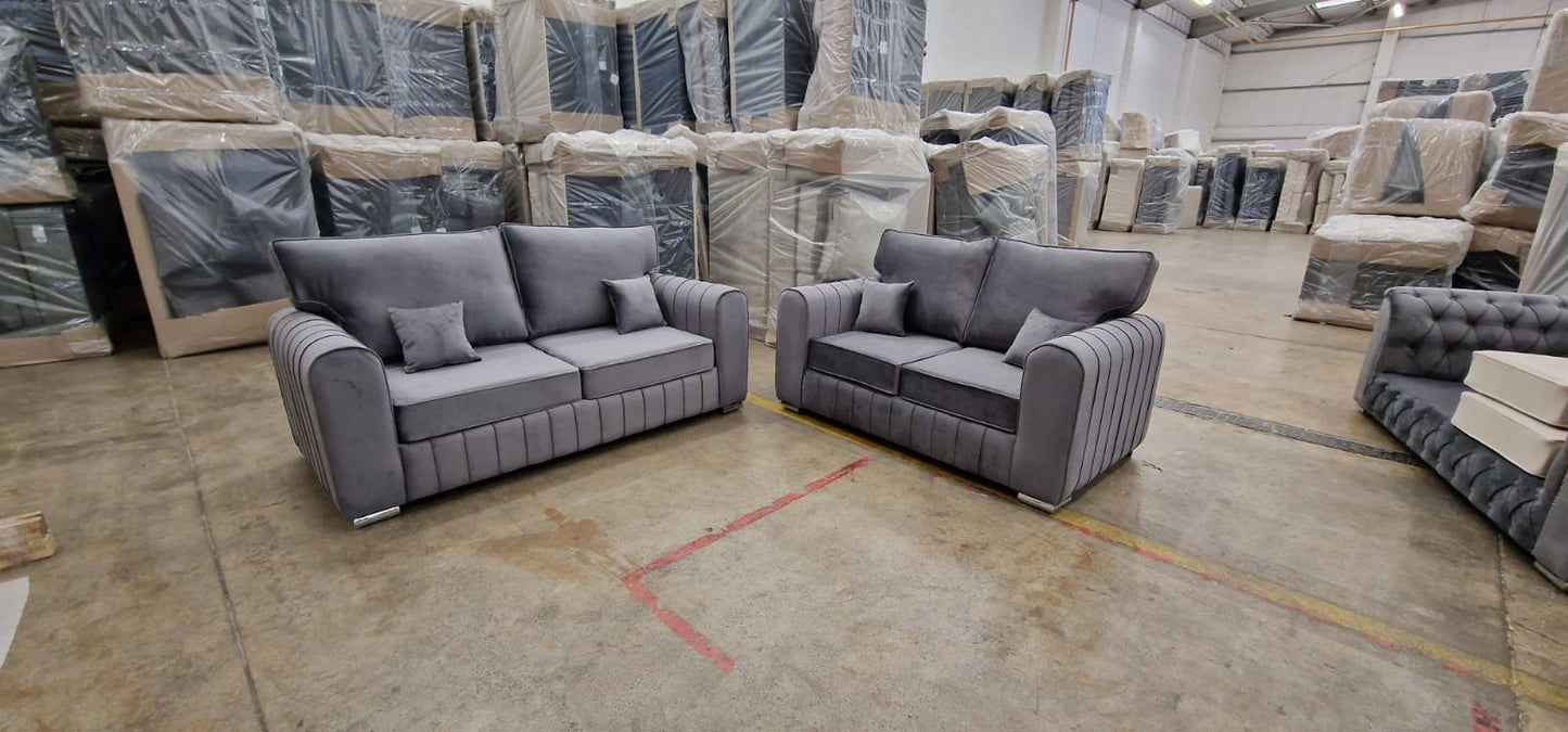 3+2 Lilly - Grey Fullback - Sofa Scape UK