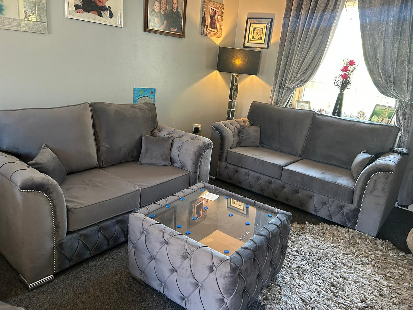 3+2 Malibu - Grey Fullback + Coffee Table - Sofa Scape UK