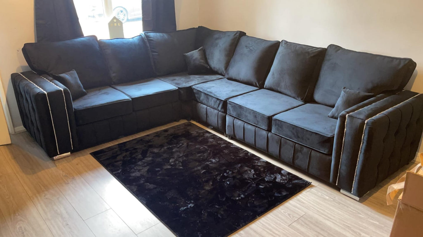 6 seater - Hendi Black Fullback - Sofa Scape UK