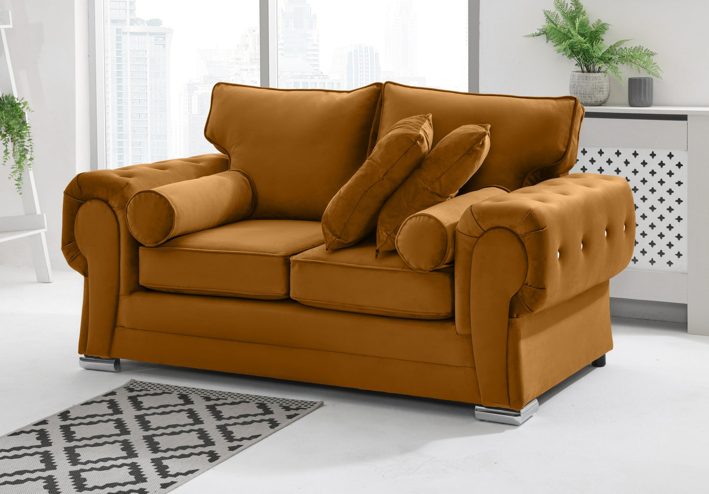Lucera Plush 3+2 Fullback + Extra Cushions + Diamonds