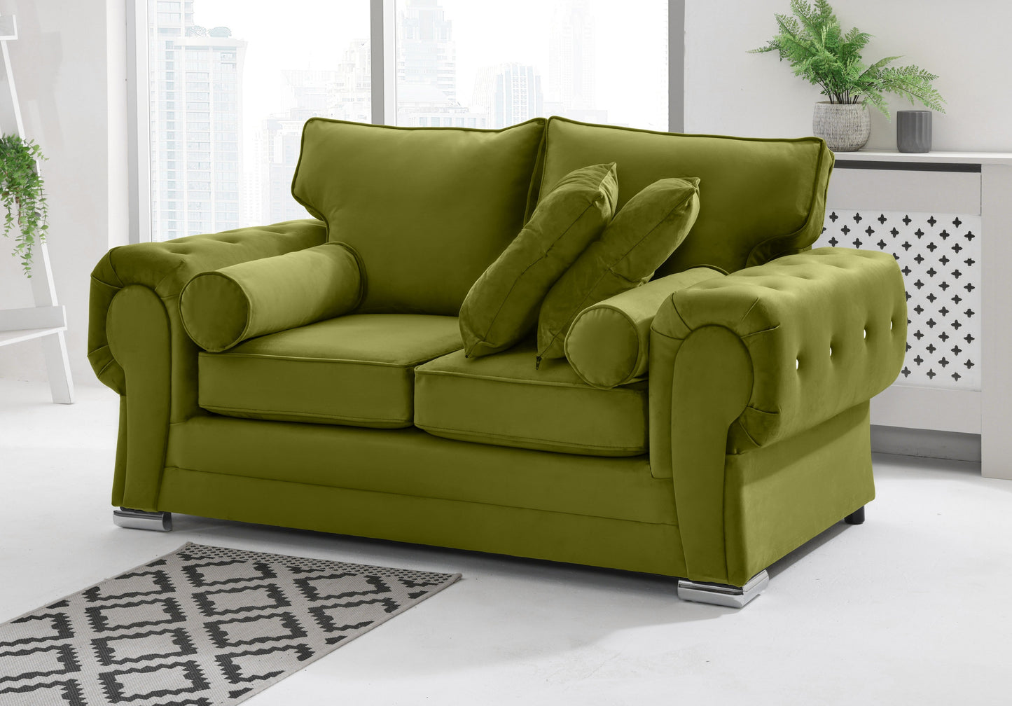 Lucera Plush 3+2 Fullback + Extra Cushions + Diamonds