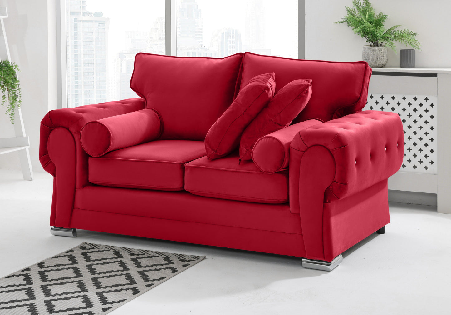 Lucera Plush 3+2 Fullback + Extra Cushions + Diamonds