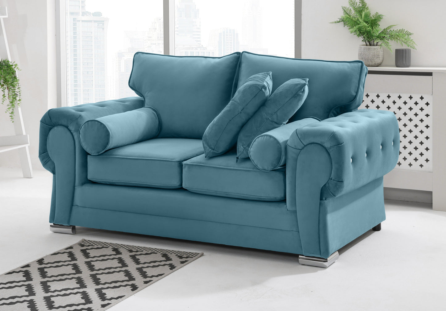 Lucera Plush 3+2 Fullback + Extra Cushions + Diamonds