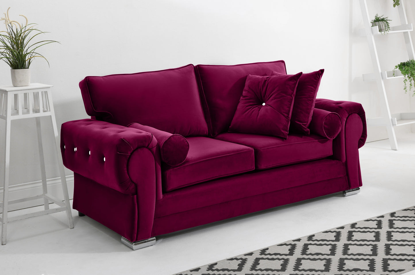 Lucera Plush 3+2 Fullback + Extra Cushions + Diamonds