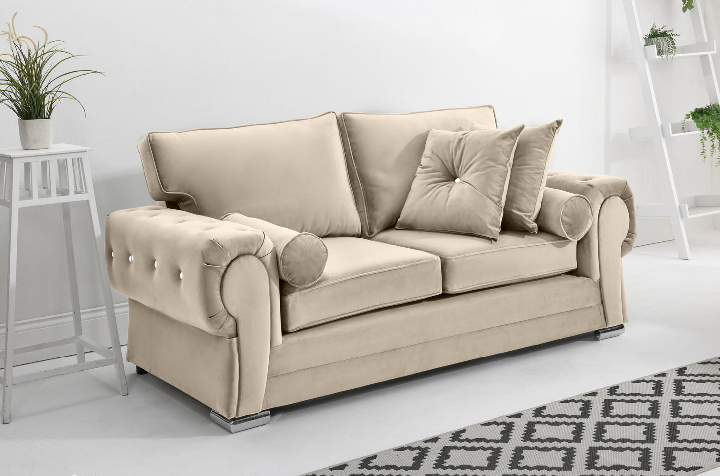 Lucera Plush 3+2 Fullback + Extra Cushions + Diamonds