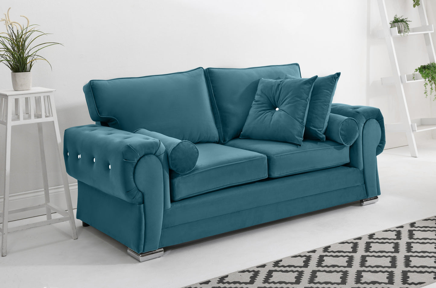 Lucera Plush 3+2 Fullback + Extra Cushions + Diamonds