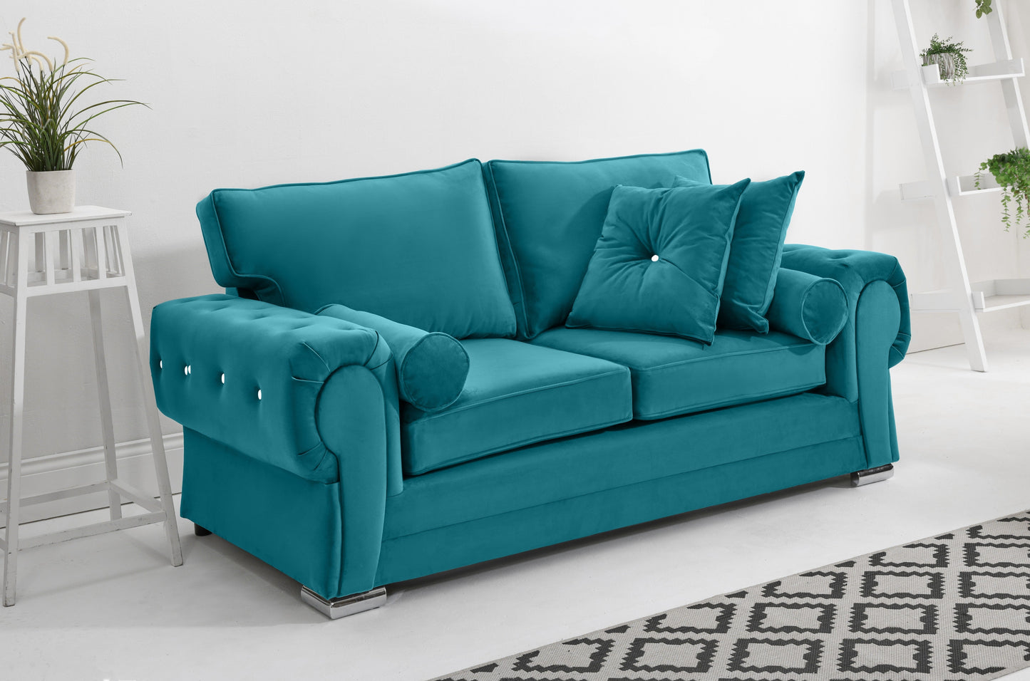 Lucera Plush 3+2 Fullback + Extra Cushions + Diamonds