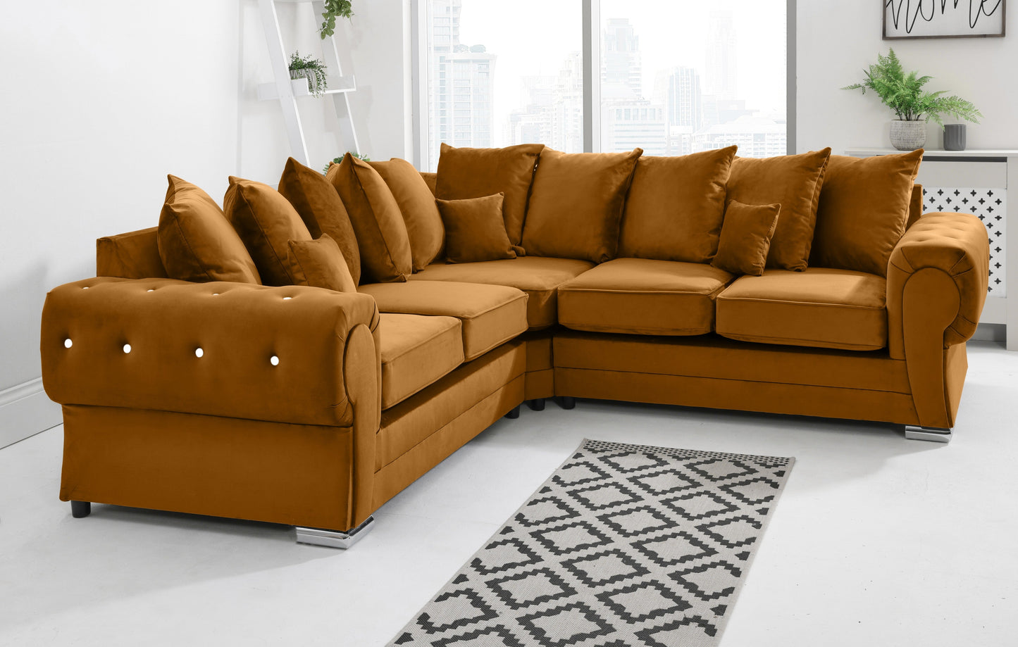 Lucera Plush Corner Scatterback + Diamonds
