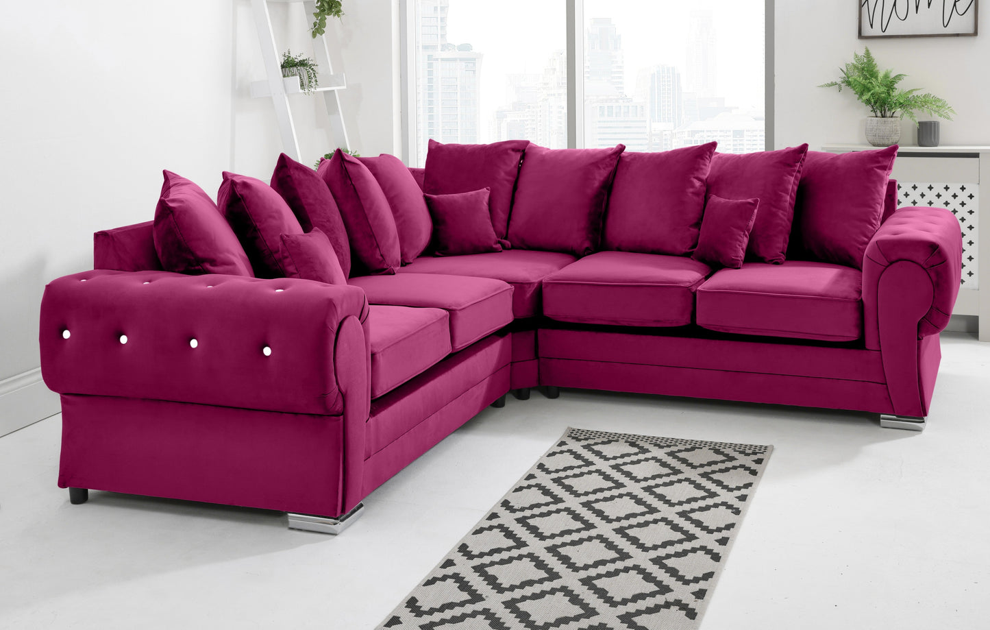 Lucera Plush Corner Scatterback + Diamonds