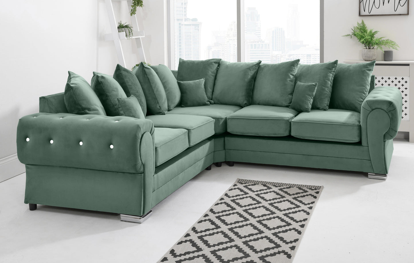 Lucera Plush Corner Scatterback + Diamonds