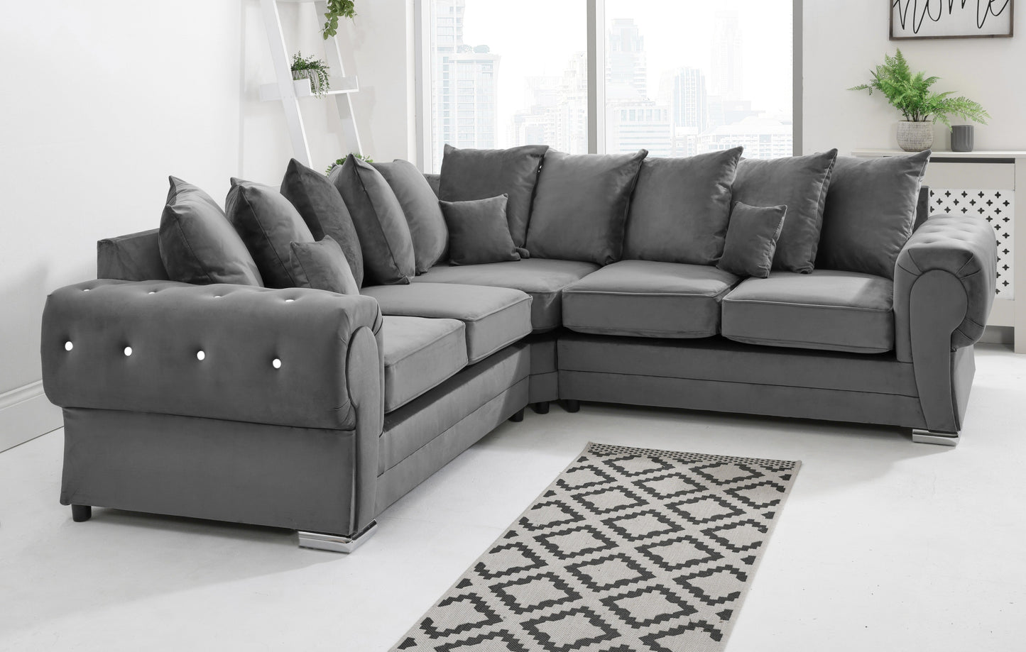 Lucera Plush Corner Scatterback + Diamonds