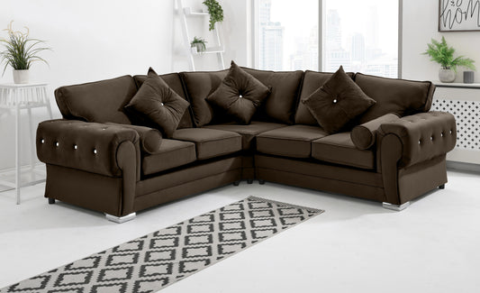 Lucera Plush Corner Fullback + Extra Cushions + Diamonds