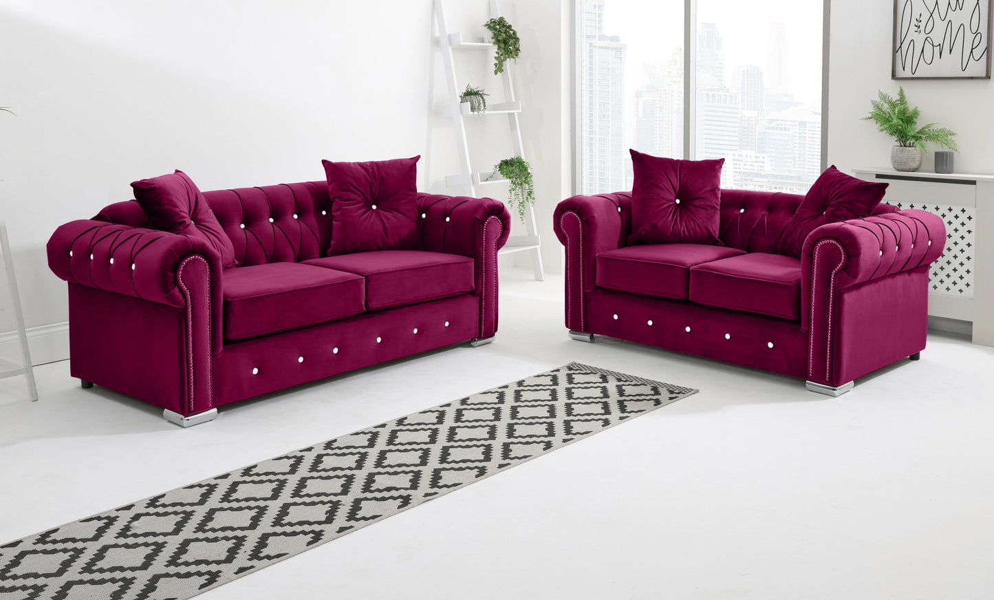 Novara 3+2 Chesterfield + Diamonds