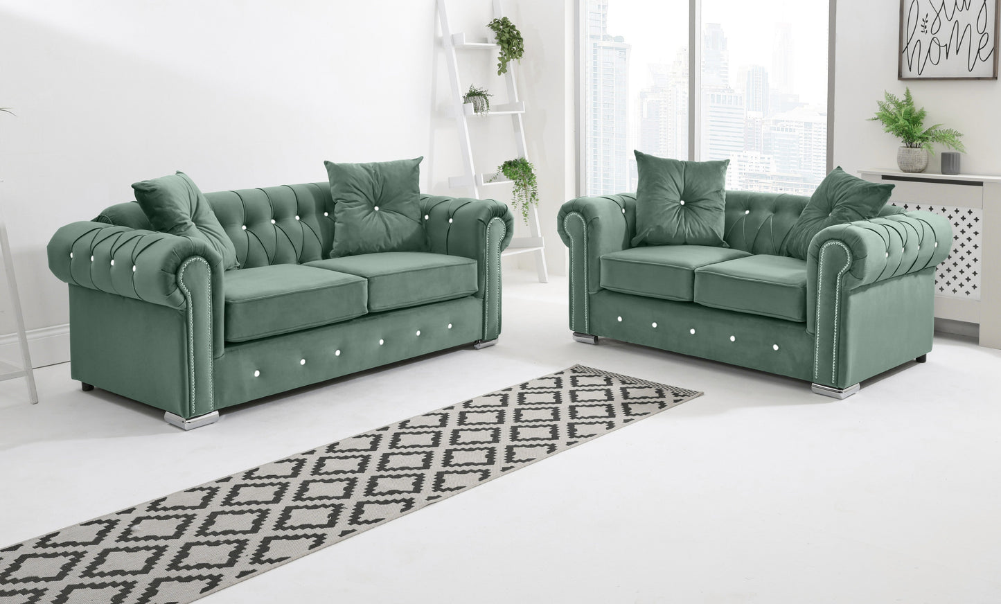 Novara 3+2 Chesterfield + Diamonds