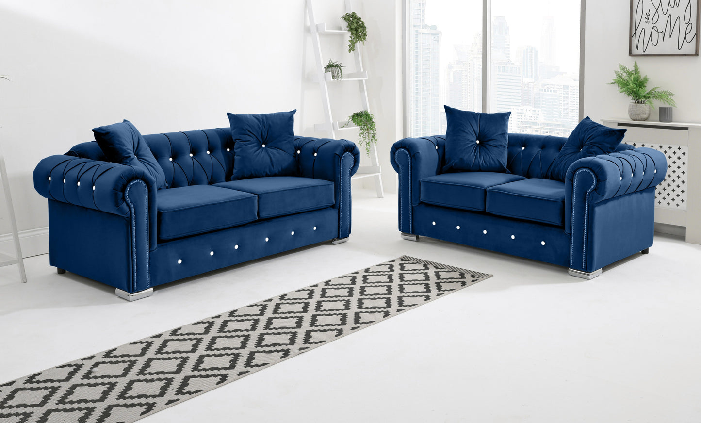 Novara 3+2 Chesterfield + Diamonds
