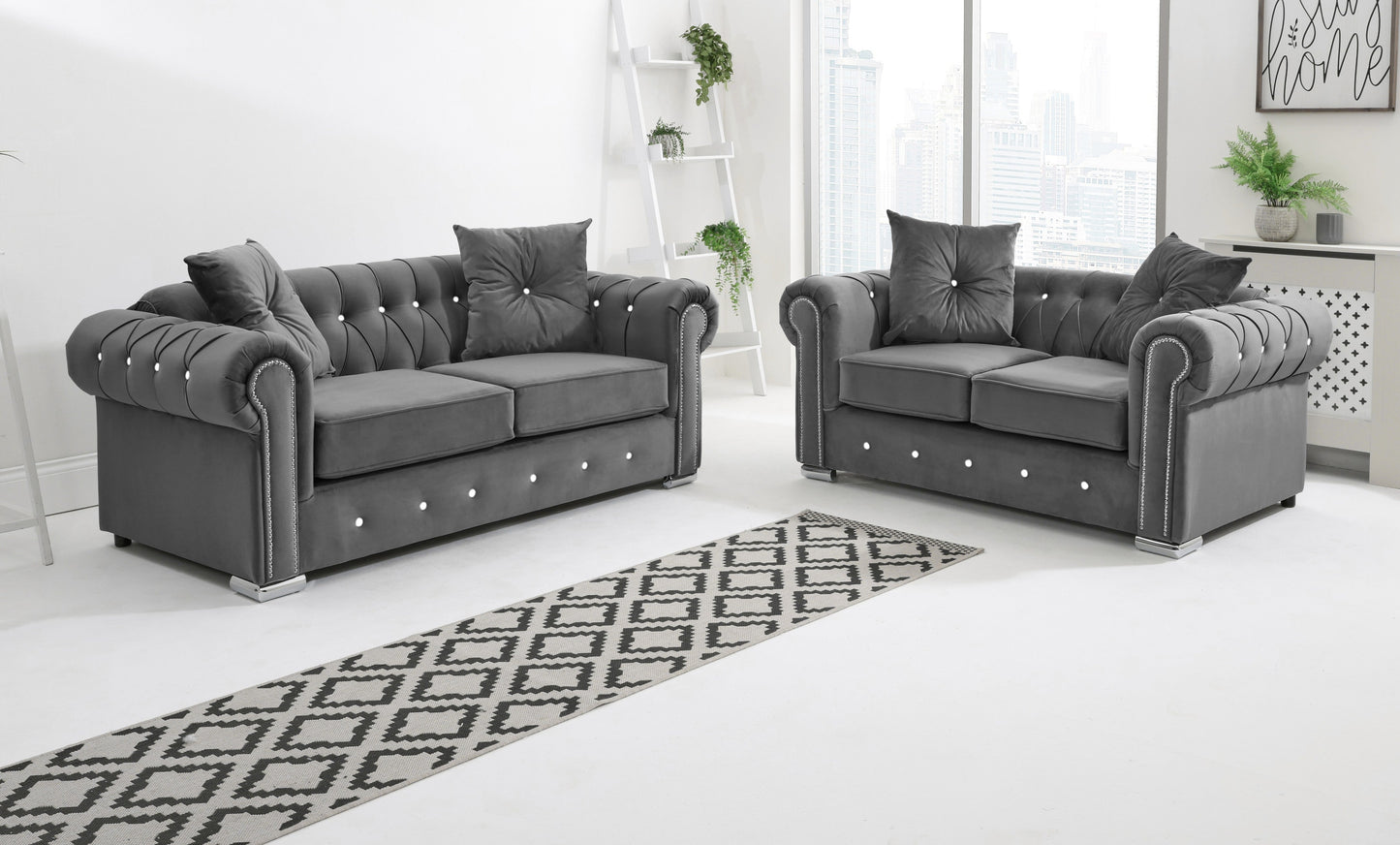 Novara 3+2 Chesterfield + Diamonds