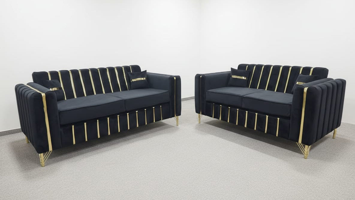 Regal_Noir_Black_Gold_Velvet_Sofa_Set 1