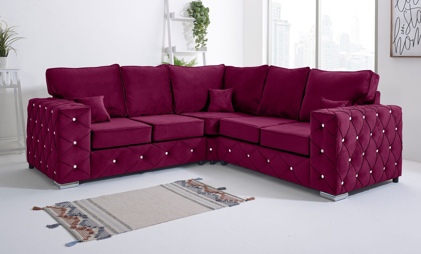 Milton Corner Fullback - 2c2 + Diamonds - Sofa Scape UK