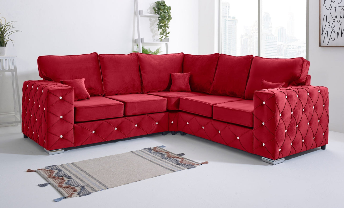 Milton Corner Fullback - 2c2 + Diamonds - Sofa Scape UK