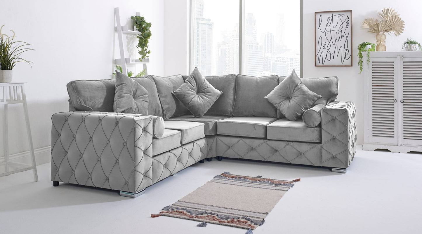 Milton Corner Fullback - 2c2 + Bolster / Buttoned Cushions - Sofa Scape UK