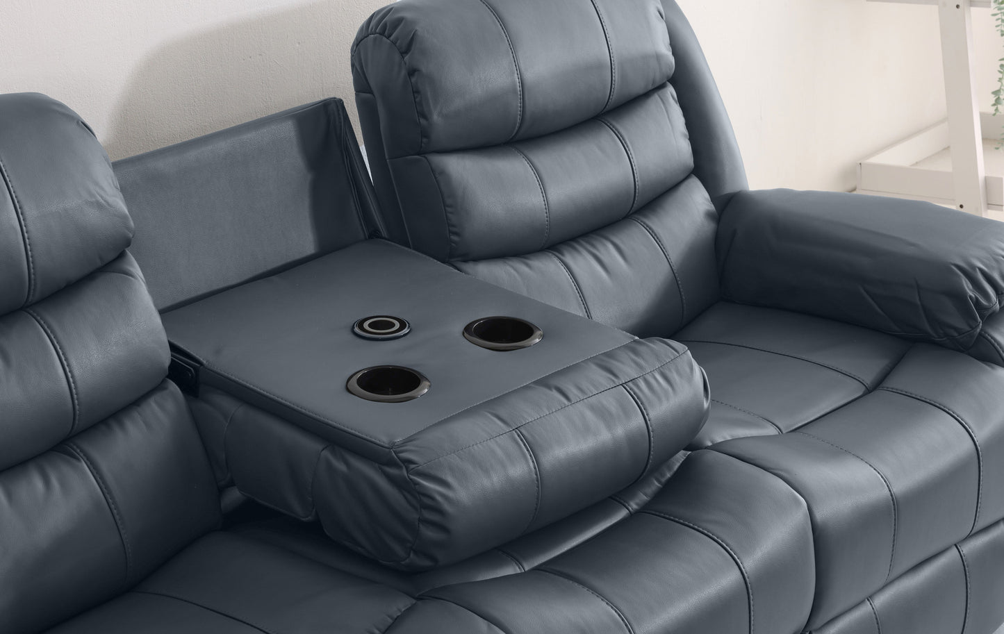 3 Seater Aurelia Leather Electric Recliner - Sofa Scape UK
