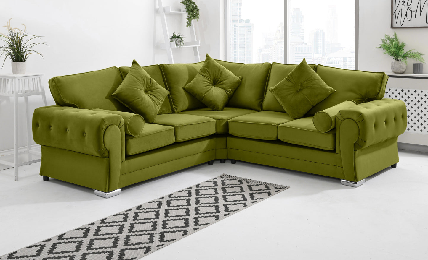 Lucera Plush Corner Fullback + Extra Cushions