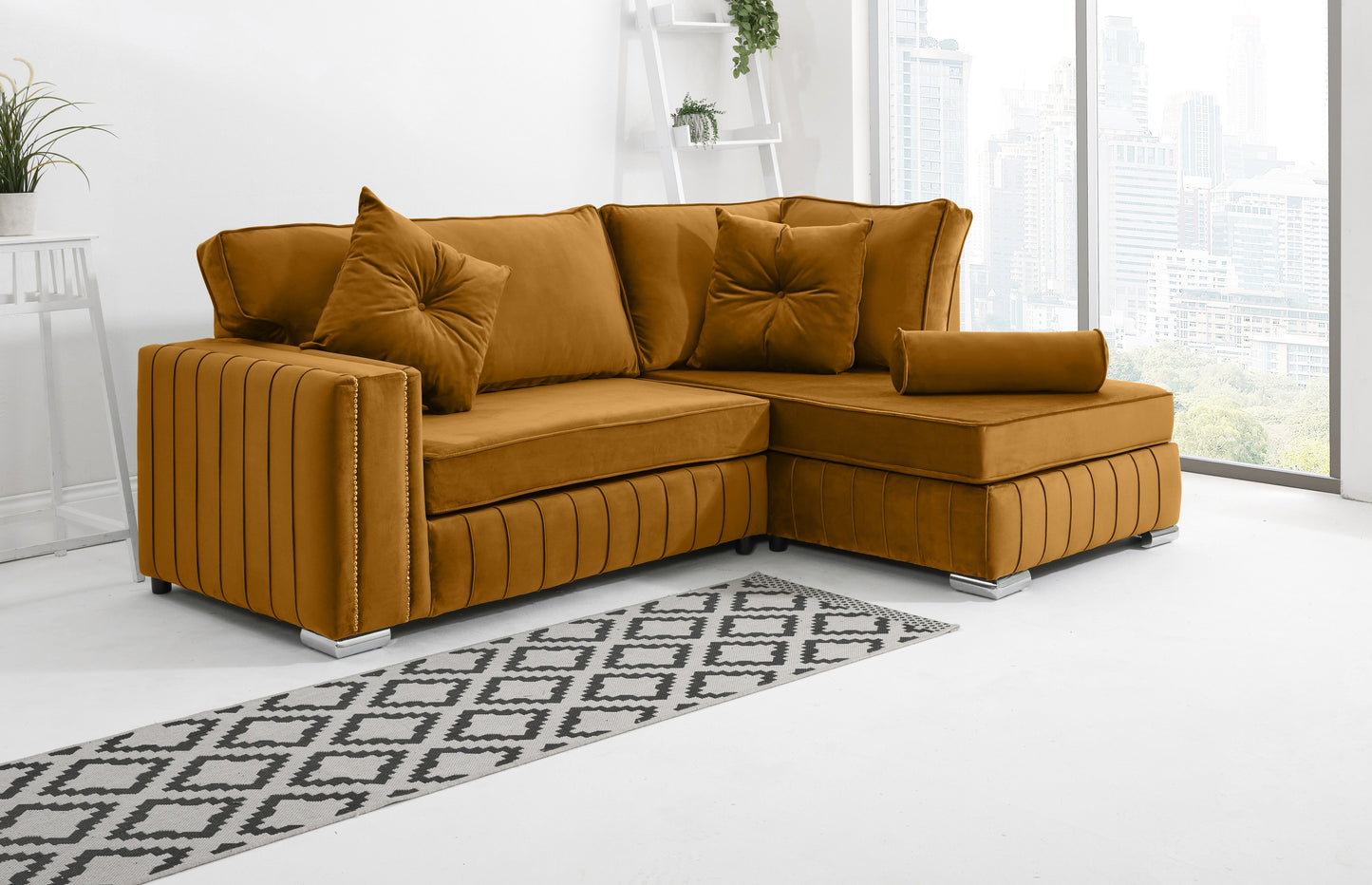 Elara Lounge Fullback - Facing Right + Extra Cushions