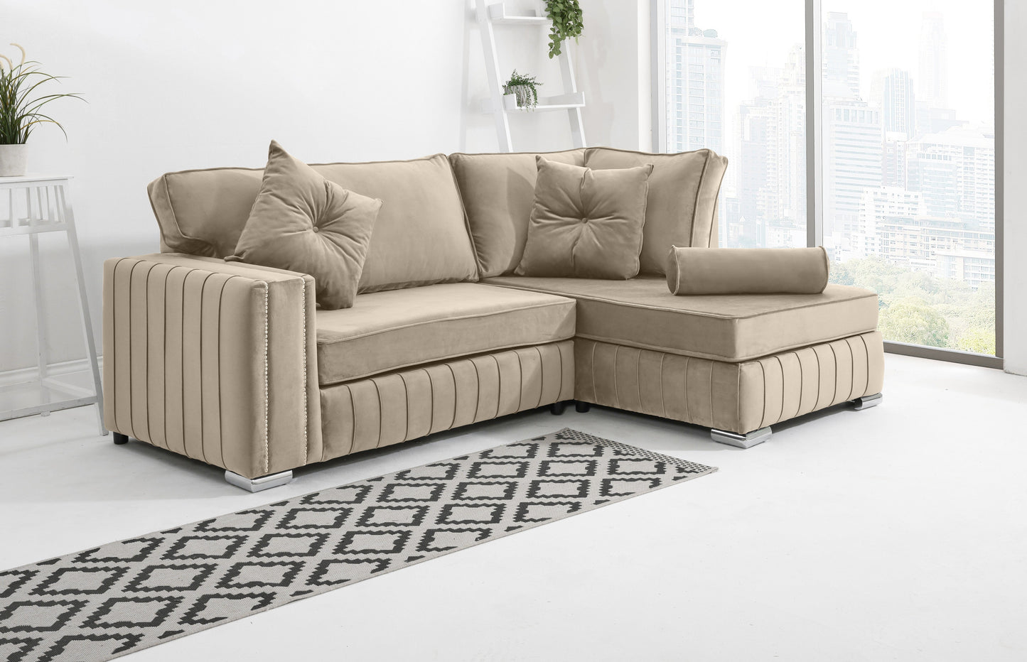 Elara Lounge Fullback - Facing Right + Extra Cushions