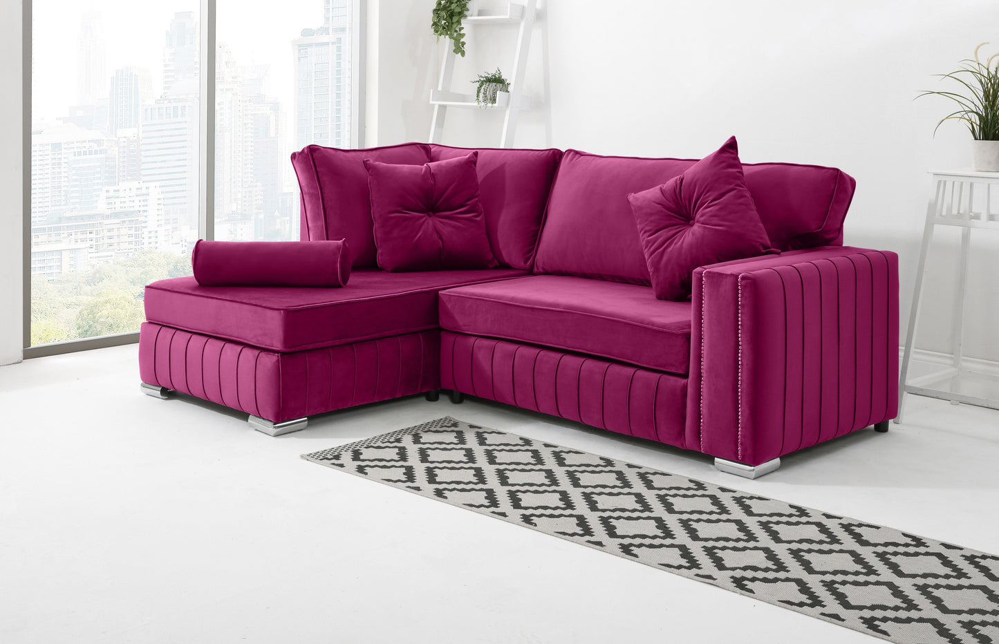 Elara Lounge Fullback - Facing Left + Extra Cushions
