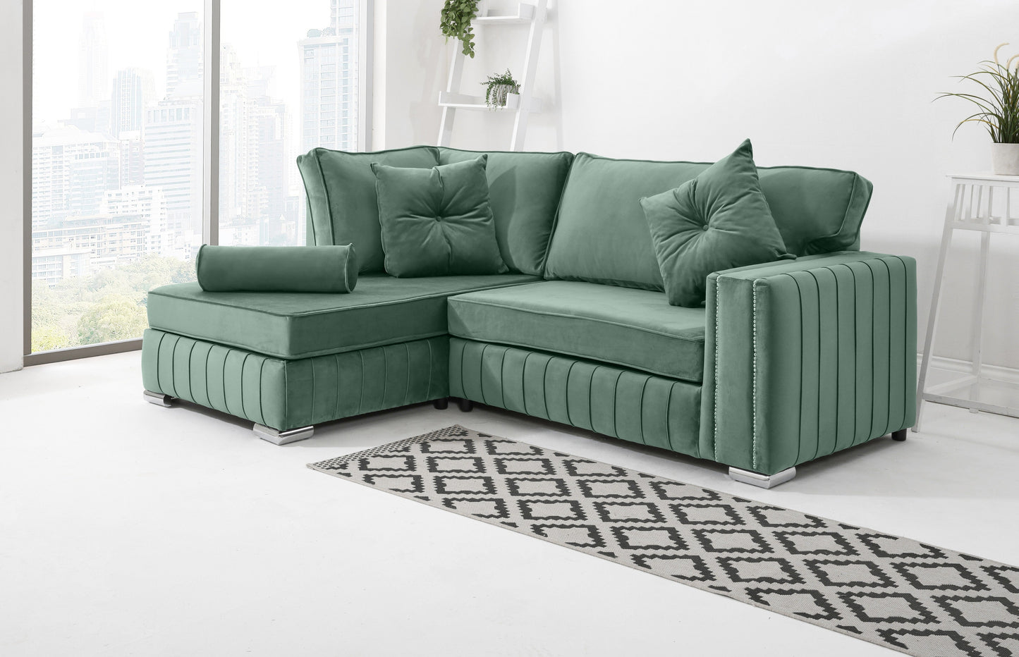 Elara Lounge Fullback - Facing Left + Extra Cushions