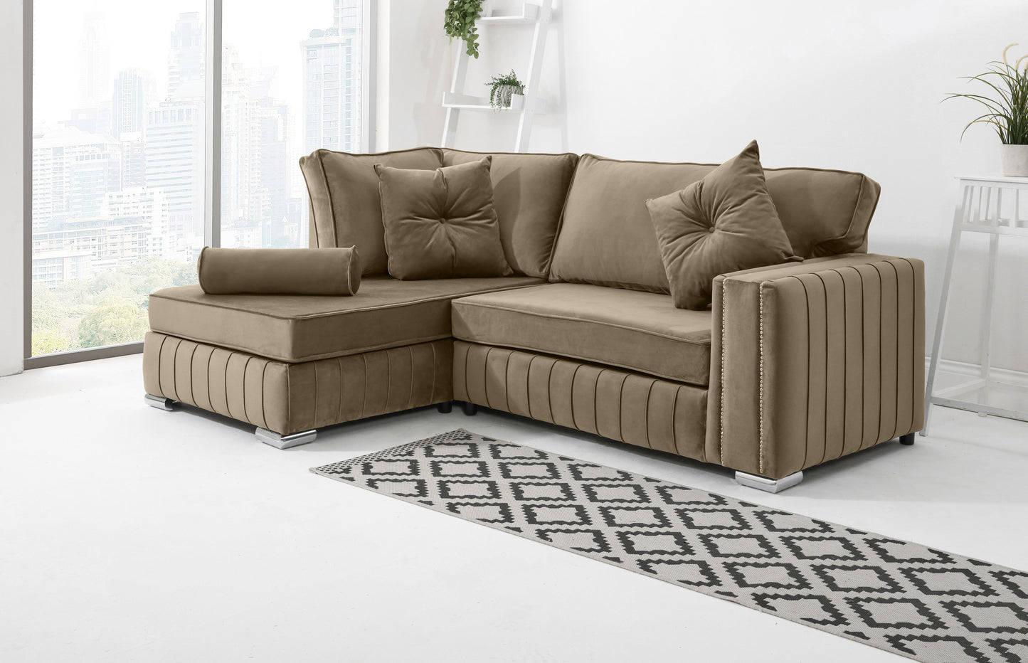 Elara Lounge Fullback - Facing Left + Extra Cushions