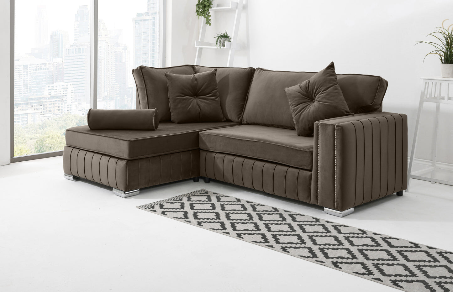 Elara Lounge Fullback - Facing Left + Extra Cushions