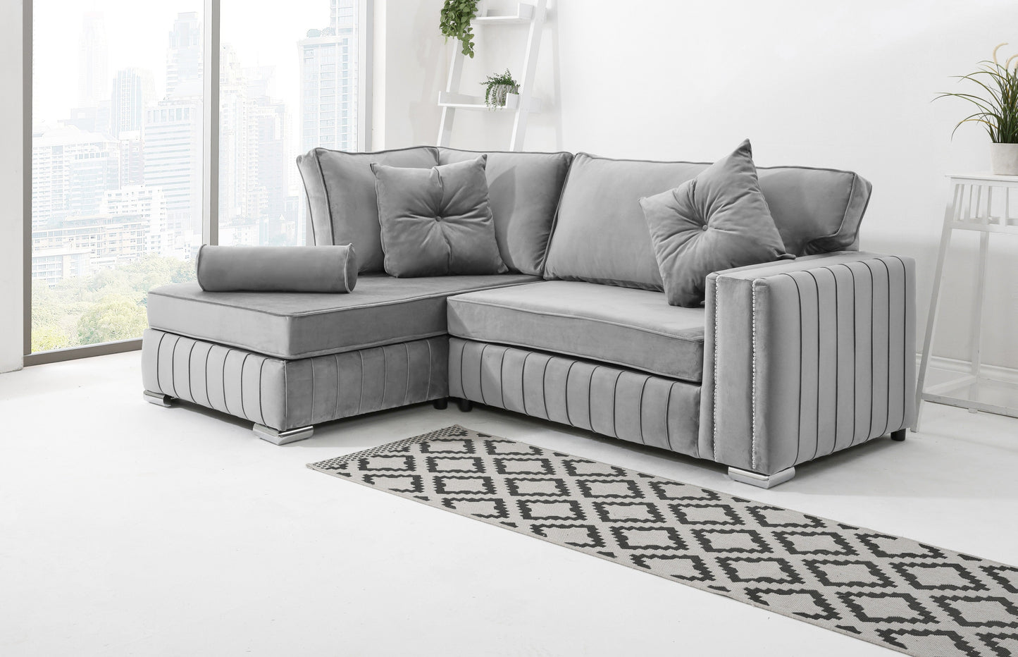 Elara Lounge Fullback - Facing Left + Extra Cushions
