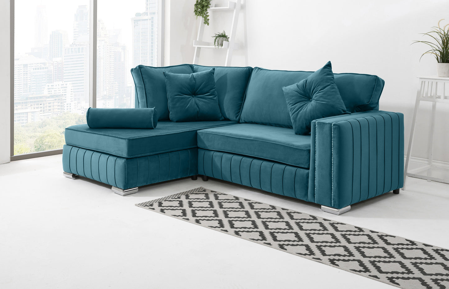 Elara Lounge Fullback - Facing Left + Extra Cushions