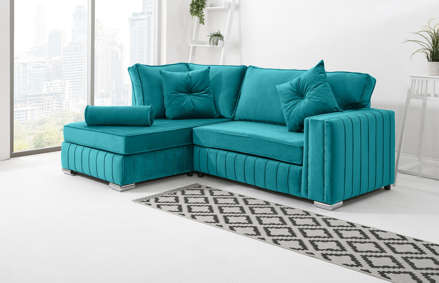 Elara Lounge Fullback - Facing Left + Extra Cushions