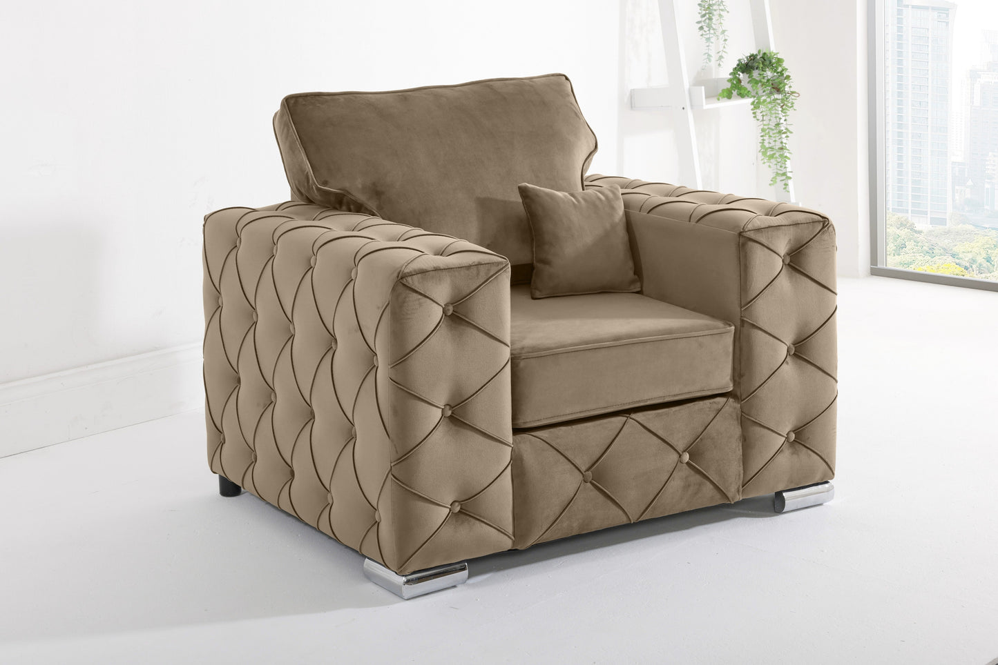 Castro U Shape Sofa bed Fullback - Plush Velvet - Sofa Scape UK