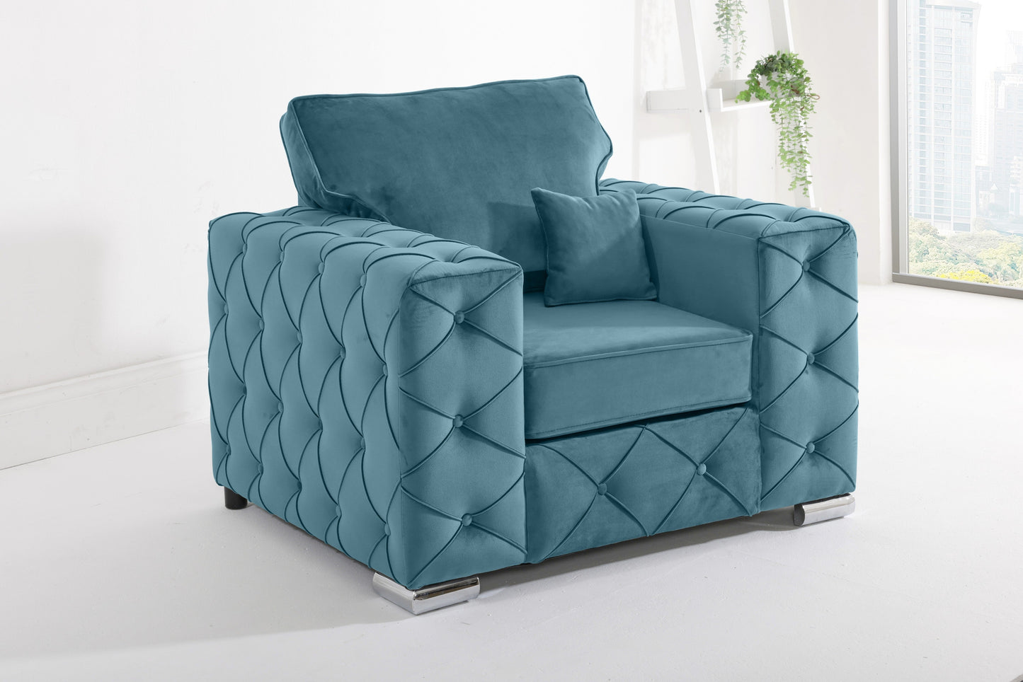 Castro U Shape Sofa bed Fullback - Plush Velvet - Sofa Scape UK