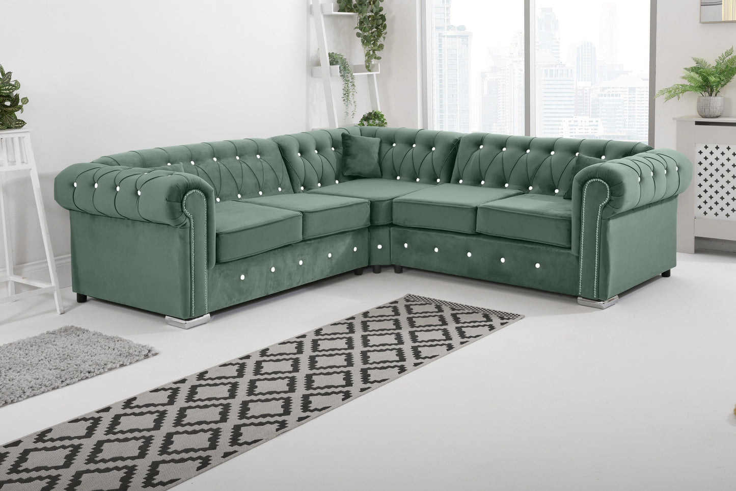 Novara Chesterfield - Corner With Dimond