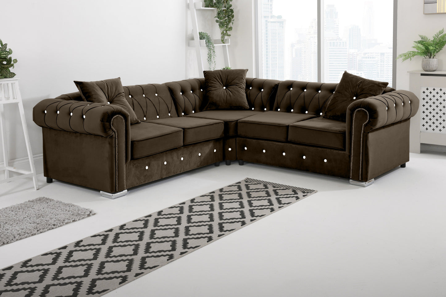 Novara Chesterfield - Corner With Dimond +Exctra Cushion